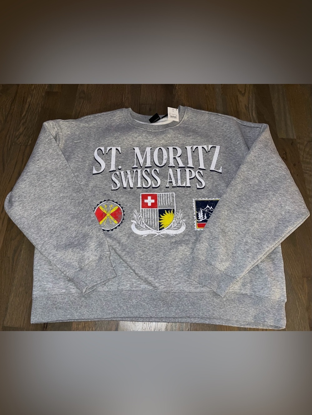NWT Mad Engine St. Moritz Swiss Alps Graphic Crewneck Sweatshirt Size L